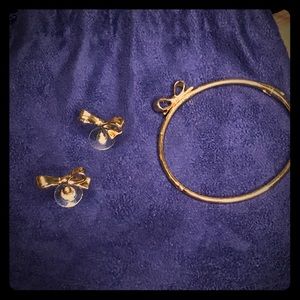 Kate Spade Skinny Bow Studs and Bracelet Set
